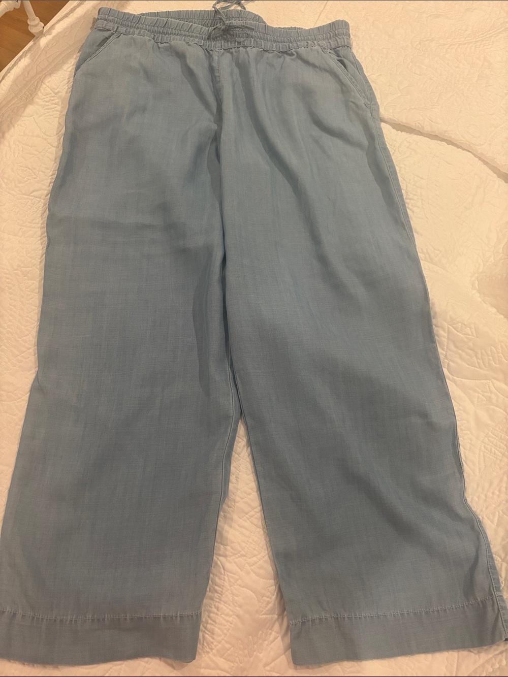 TOMMY BAHAMA WONENS Light Blue Wide Leg Drawstring Pants